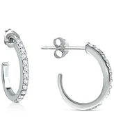 Giani Bernini Cubic Zirconia Pave Extra Small Hoop Earrings in Sterling Silver, 0.5", Created for Macy's