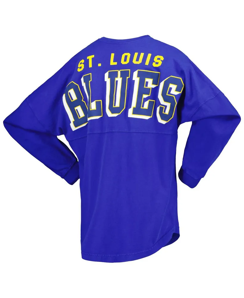 Women's Fanatics Blue St. Louis Blues Spirit Lace-Up V-Neck Long Sleeve Jersey T-shirt