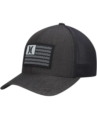 Men's Hurley Black Icon Flag Trucker Flex Hat