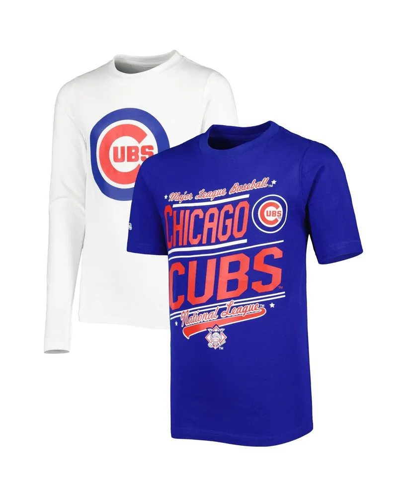 Big Boys Stitches Royal, White Chicago Cubs Combo T-shirt Set