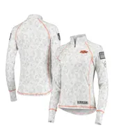 Women's Colosseum White Oklahoma State Cowboys Oht Military-Inspired Appreciation Officer Arctic Camo 1/4-Zip Jacket