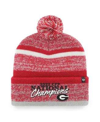 Men's '47 Brand Red Georgia Bulldogs College Football Playoff 2022 National Champions Northward Cuffed Knit Hat with Pom