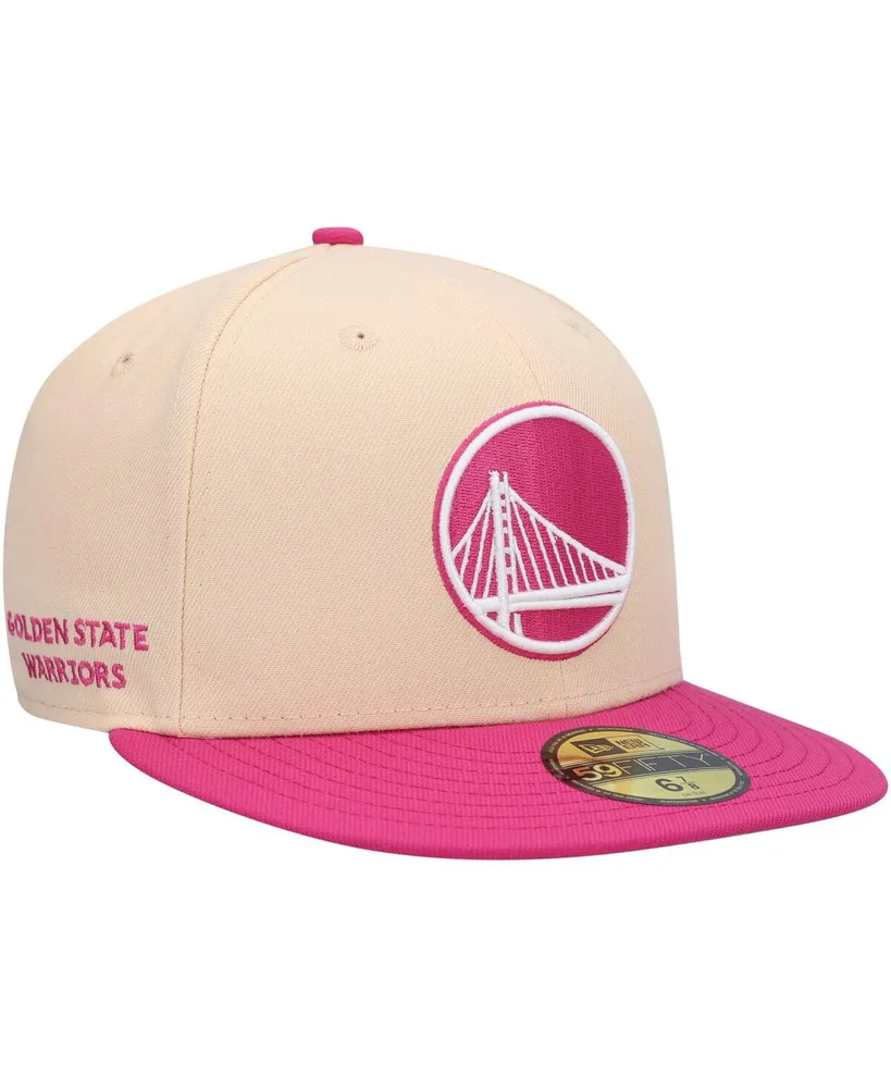 Men's New Era Orange, Pink Golden State Warriors Passion Mango 59Fifty Fitted Hat