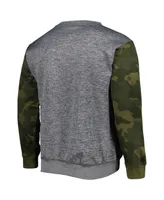 Men's Fanatics Heather Charcoal Los Angeles Lakers Camo Stitched Sweatshirt