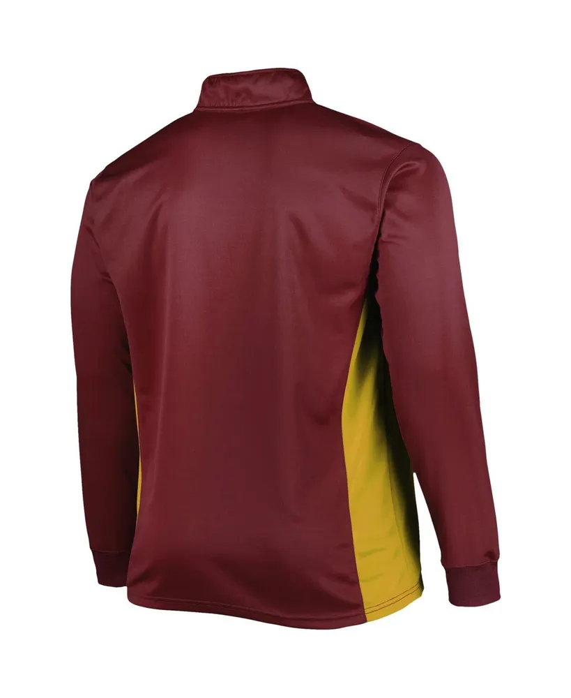 Men's Burgundy Washington Commanders Big and Tall Quarter-Zip Top