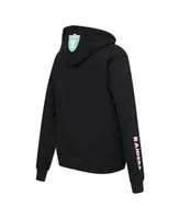 Women's Pro Standard Black Las Vegas Raiders Neon Fleece Pullover Hoodie