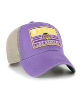 Men's '47 Brand Purple, Natural Los Angeles Lakers Four Stroke Clean Up Snapback Hat