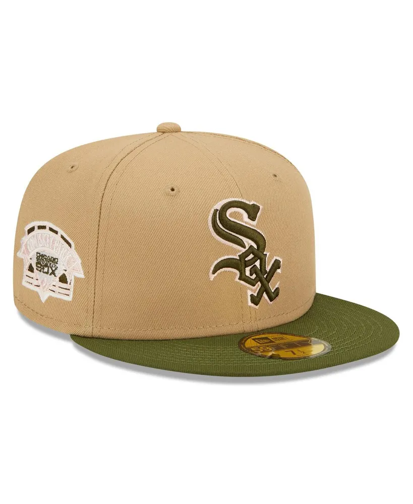 Men's New Era Khaki, Olive Chicago White Sox Pink Undervisor 59Fifty Fitted Hat