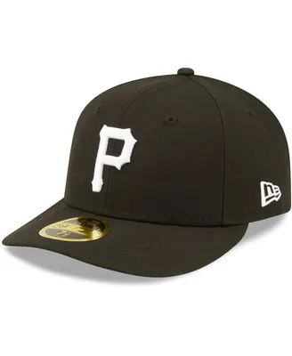 Men's New Era Pittsburgh Pirates Black and White Low Profile 59FIFTY Fitted Hat
