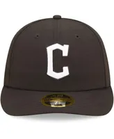 Men's New Era Cleveland Guardians Black and White Low Profile 59FIFTY Fitted Hat