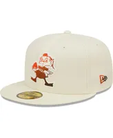 Men's New Era Cream Cleveland Browns Chrome Color Dim 59FIFTY Fitted Hat