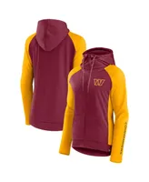 Women's Fanatics Burgundy, Gold Washington Commanders End Around Raglan Full-Zip Hoodie