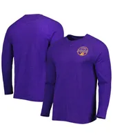 Men's Concepts Sport Heathered Purple Phoenix Suns Left Chest Henley Raglan Long Sleeve T-shirt