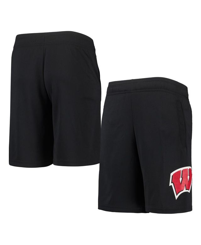 Big Boys Under Armour Black Wisconsin Badgers Tech Shorts