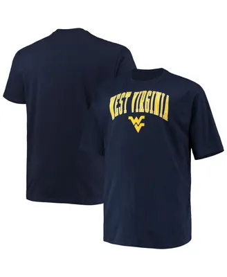 Men's Champion Navy West Virginia Mountaineers Big and Tall Arch Over Wordmark T-shirt
