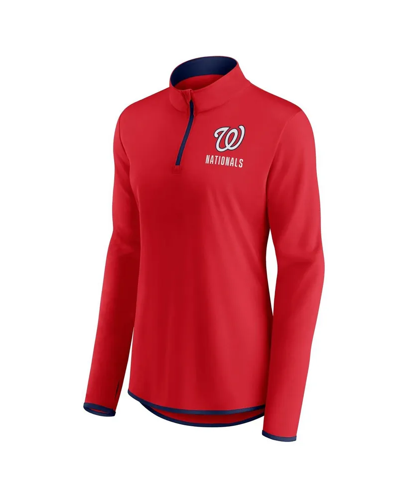 Women's Fanatics Red Washington Nationals Worth The Drive Quarter-Zip Jacket