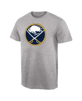 Men's Ash Buffalo Sabres Team Primary Logo T-shirt