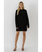 English Factory Women's Long-Sleeved Sweater Dress