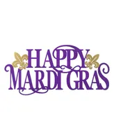 Glitzhome 24" L Metal "Happy Mardi Gras" Wall Decor