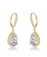 Sterling Silver Cubic Zirconia Pear Drop Earrings