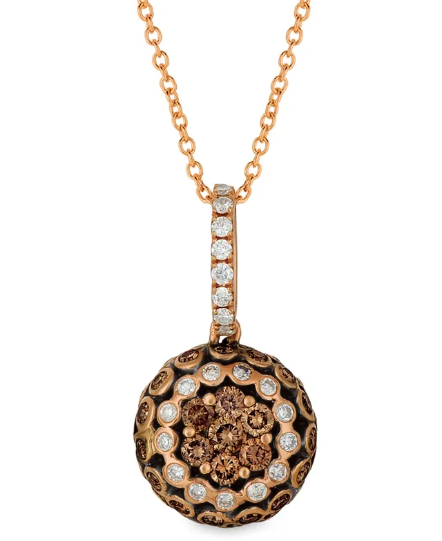 Le Vian Chocolate Diamond Necklace 3/8 ct tw 14K Honey Gold 18