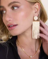 Ettika All The Movement Glass Fringe Earrings