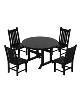 WestinTrends 5 Piece Outdoor Patio Dining Set Round Table and Chair