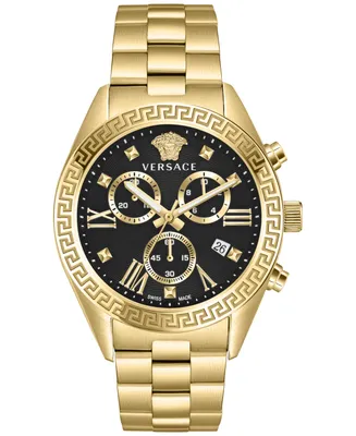 Versace Unisex Chronograph Greca Gold Ion Plated Bracelet Watch 40mm