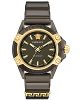 Versace Men's Swiss Icon Active Black Silicone Strap Watch 42mm