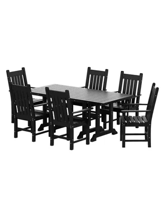 7 Piece Outdoor Patio Dining Set Table and Armchair
