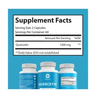 Quercetin 1000mg per Serving | Antioxidant Properties, Cardiovascular Health & Immune Support Supplement | 120 Capsules