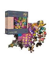 Trefl Wood Craft 1000 Piece Wooden Puzzle - Colorful Cat