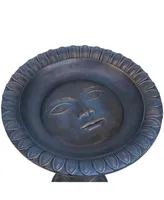 Facade du Soleil 26" H Glass Fiber Reinforced Concrete Bird Bath for Outside - Blue/Gray