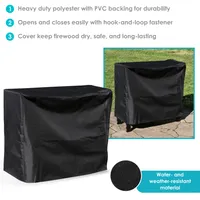 Sunnydaze Decor 2 ft Weather-Resistant Pvc Firewood Log Rack Cover - Black