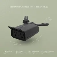 Brightech Smart Wi-Fi Dual-Socket Oudoor Plug with App Control, Timer, and Dimmer