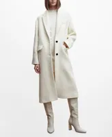 Mango Women's Buttoned Wool Coat