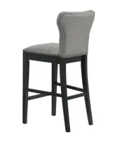 Coaster Home Furnishings 2-Piece Asian Hardwood Upholstered Solid Back Counter Height with Nailhead Trim Stools Set