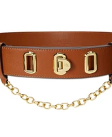 Lauren Ralph Women's Leather Flip Lock Belt