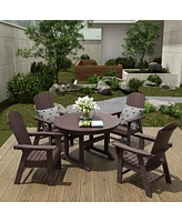 WestinTrends Outdoor Patio Shell-back Adirondack Dining Chair Weather Resistant