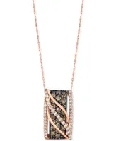 Le Vian Chocolate Diamonds (1-1/10 ct. t.w.) & Vanilla Diamonds (3/8 ct. t.w.) 18" Pendant Necklace in 14k Rose Gold