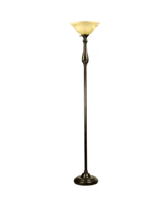 Lightaccents Royal Floor Lamp Metal Standing With Alabaster Glass Shade
