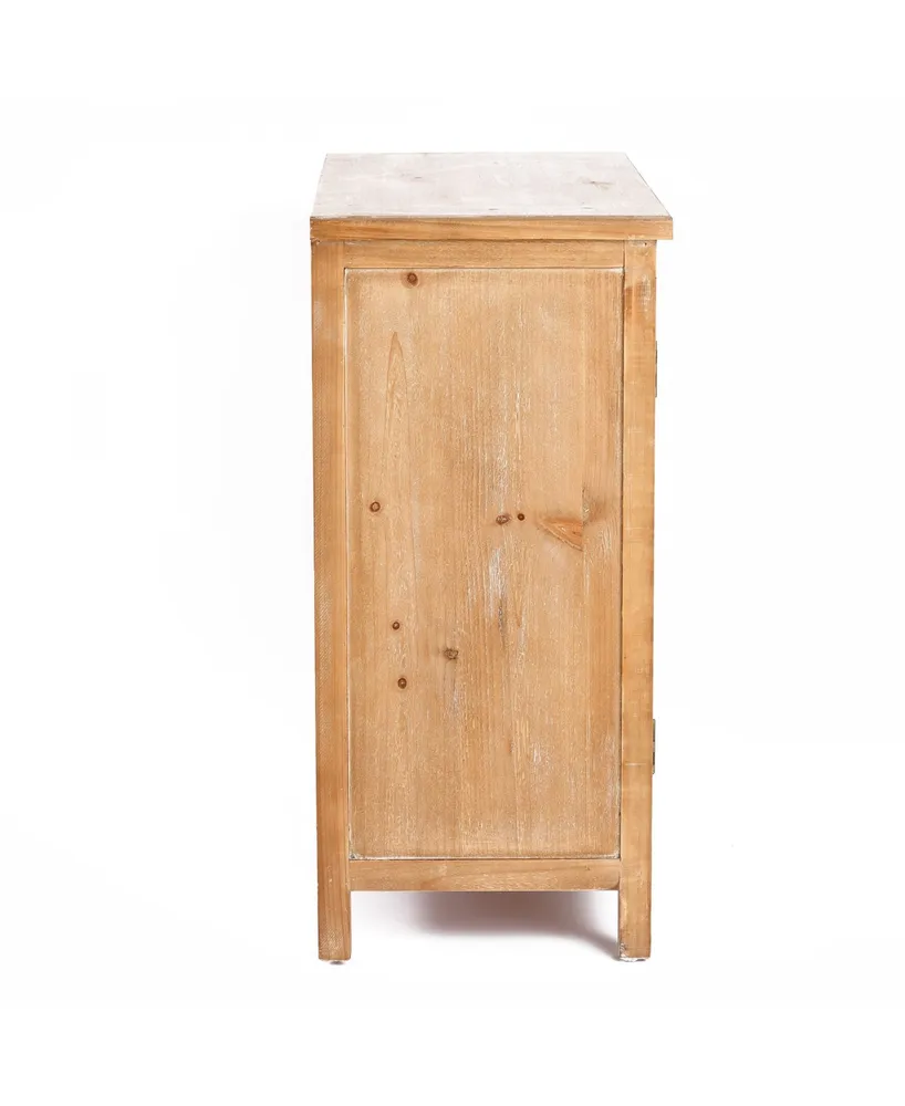 Luxen Home 32.48" Wood Floral 2-Door Storage Cabinet
