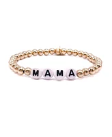 Bowood Lane Non-Tarnishing Gold filled, 5mm Ball "Mama" Stretch Bracelet