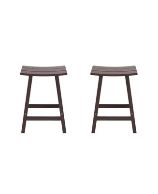 WestinTrends Outdoor Patio Adirondack Counter Height Stool Chair Set of 2