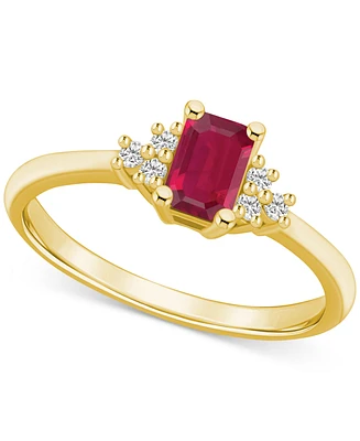 Sapphire (3/4 ct. t.w.) & Diamond (1/10 Ring 14k Gold (Also Available Ruby, Emerald Pink Sapphire)