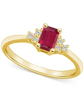 Sapphire (3/4 ct. t.w.) & Diamond (1/10 Ring 14k Gold (Also Available Ruby, Emerald Pink Sapphire)