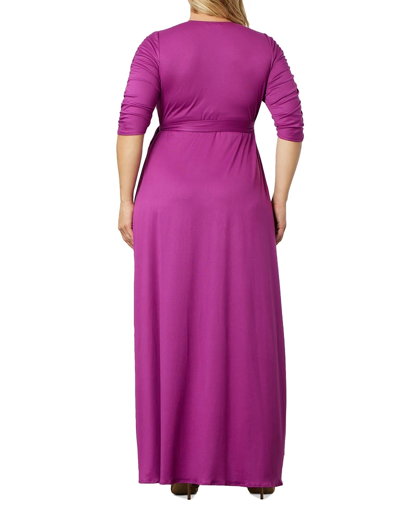 Kiyonna Plus Meadow Dream Maxi Wrap Dress