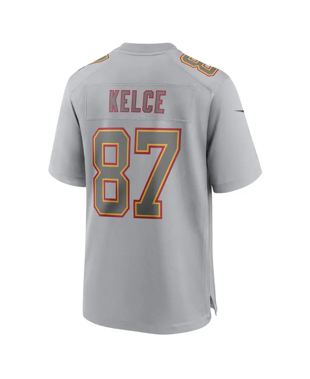 Men's Nike Travis Kelce Gray Kansas City Chiefs Super Bowl LVII Patch Atmosphere Fashion Game Jersey Size: 3XL