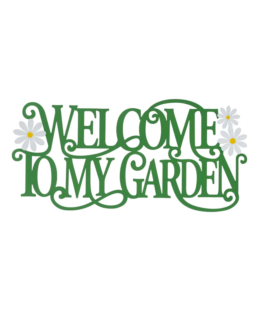 Glitzhome 24" L Metal Cutout "Welcome to My Garden" Wall Decor