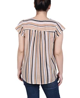 Petite Size Drawstring Neck Top